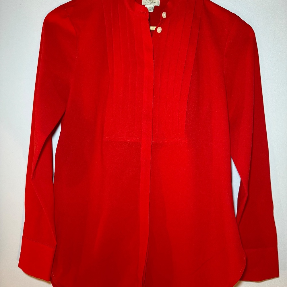 J Crew Factory Red Tuxedo Button Down - image 5